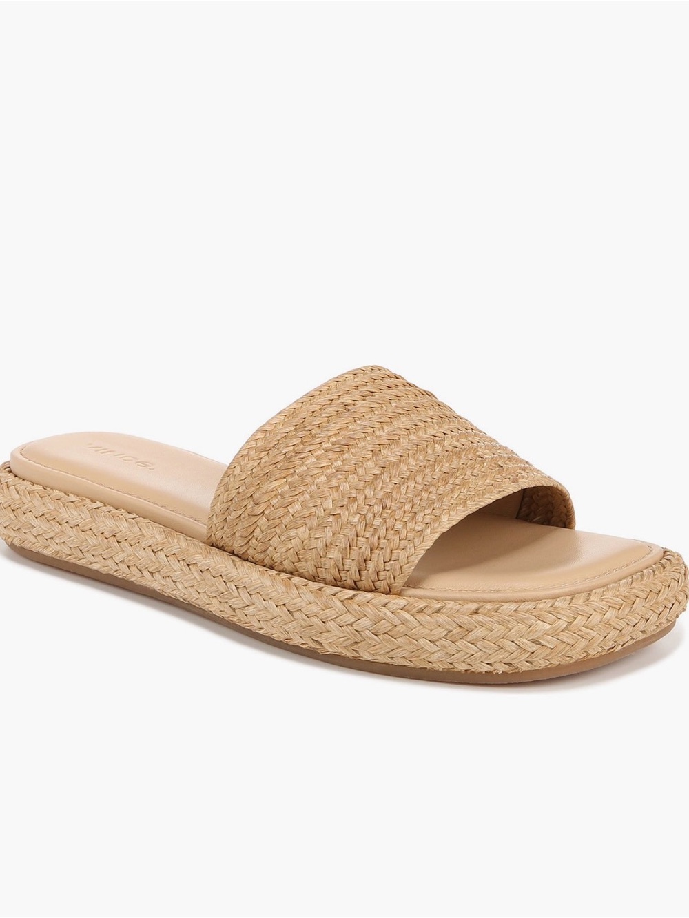 Vince Natural Tan Woven Slide Mules - Picture 7 of 7